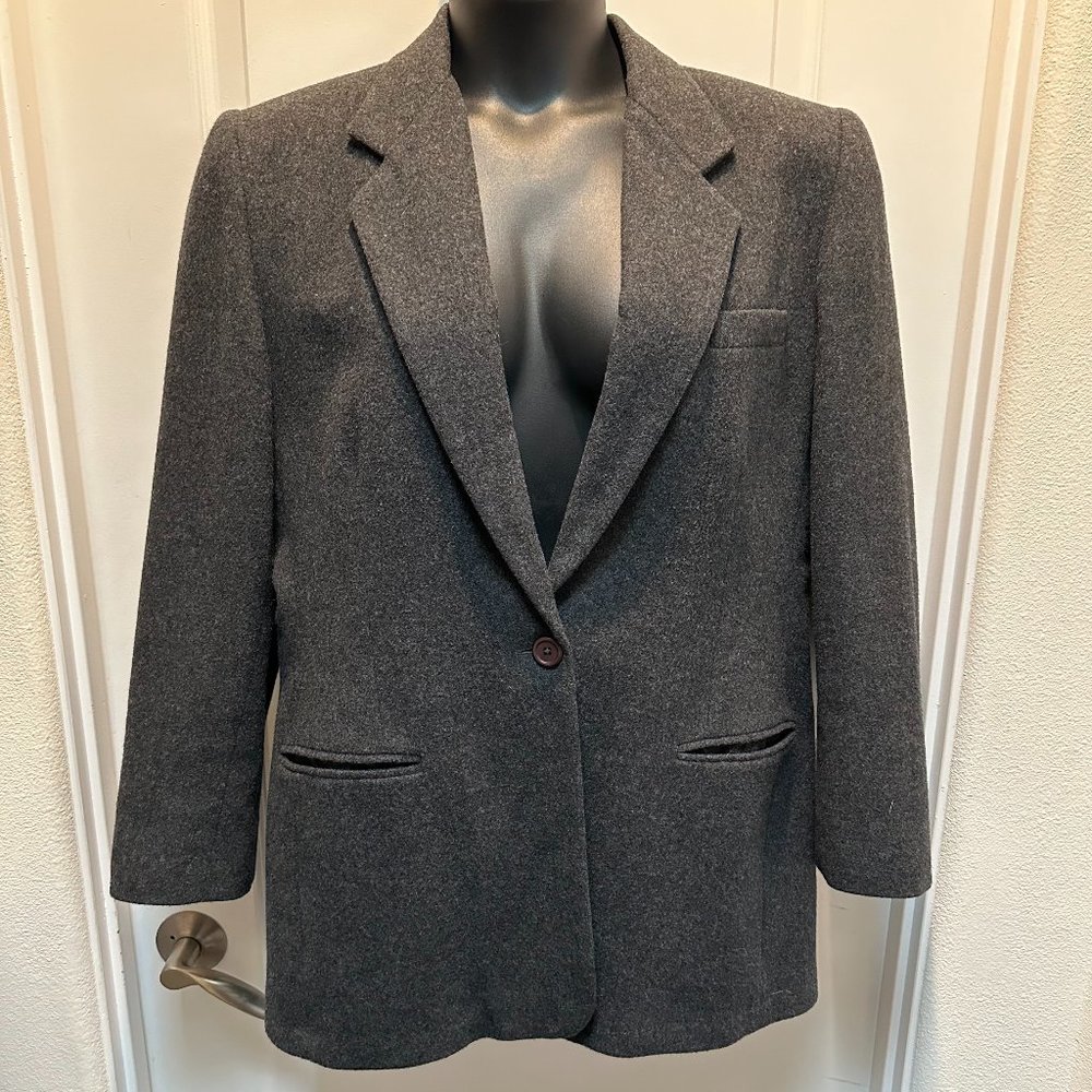 Land's End vintage cashmere structured blazer, 16